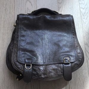 Snake skin, leather bag, crossbody strap